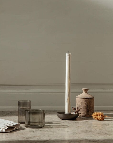 Ferm Living Poháre Ripple Low set 4ks, smoked grey