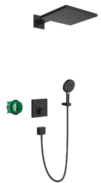 Hansgrohe Raindance E - Sprchový set 300 s termostatom ShowerSelect pod omietku, matná čierna 27939670