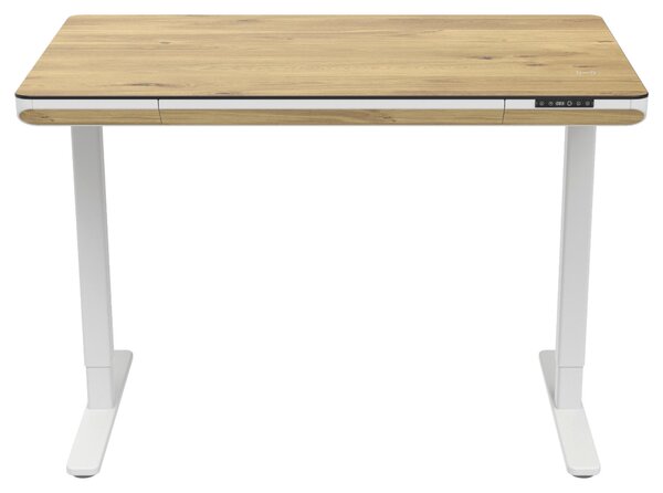 PÍSACÍ STÔL, biela, dub artisan, 120/70/73-118 cm Xora - Kancelárske stoly