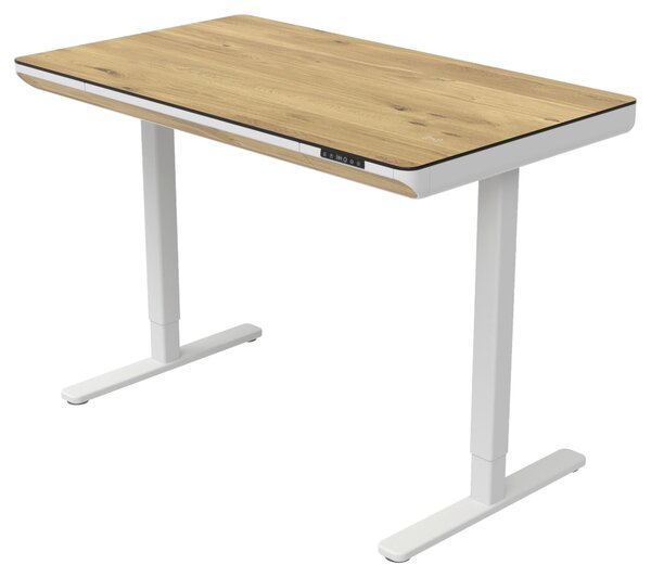PÍSACÍ STÔL, biela, dub artisan, 120/70/73-118 cm Xora - Kancelárske stoly