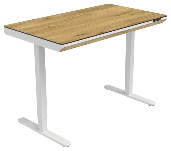 PÍSACÍ STÔL, biela, dub artisan, 120/70/73-118 cm Xora - Kancelárske stoly