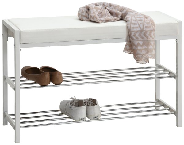 REGÁL NA TOPÁNKY, biela, 80/52/30 cm Carryhome - Skrine, regály & police na topánky
