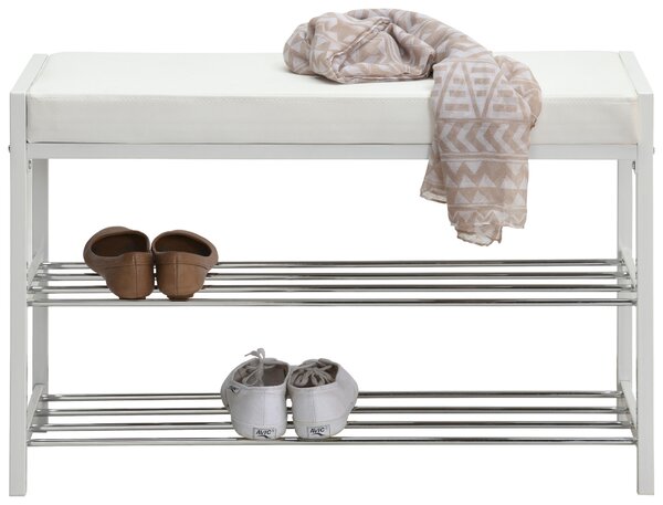 REGÁL NA TOPÁNKY, biela, 80/52/30 cm Carryhome - Skrine, regály & police na topánky