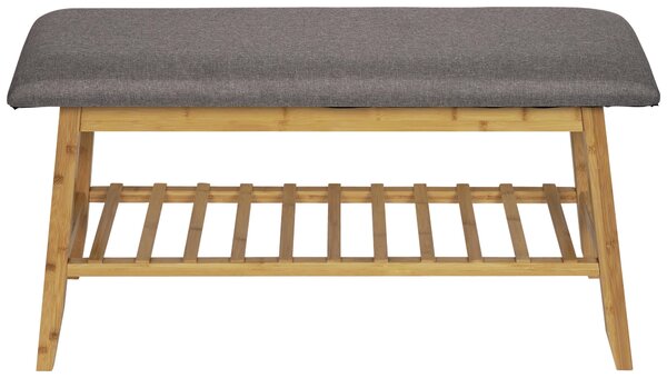 LAVICA NA TOPÁNKY, sivá, prírodná farba, 90/45/30 cm Carryhome - Skrine, regály & police na topánky