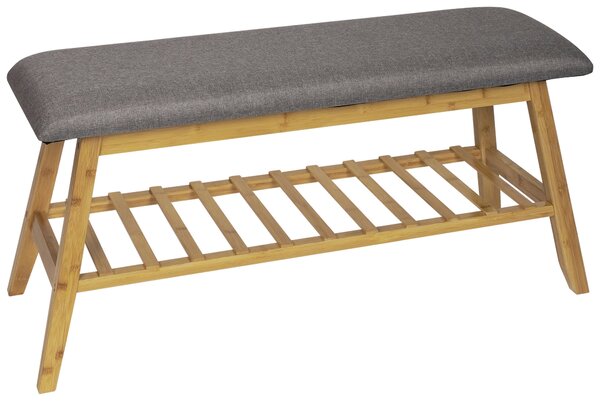 LAVICA NA TOPÁNKY, sivá, prírodná farba, 90/45/30 cm Carryhome - Skrine, regály & police na topánky