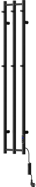 Mexen Pino, elektrické vykurovacie teleso s vešiakmi na uteráky 1405x242 mm, 200 W, čierna, W301-1405-242-00-70