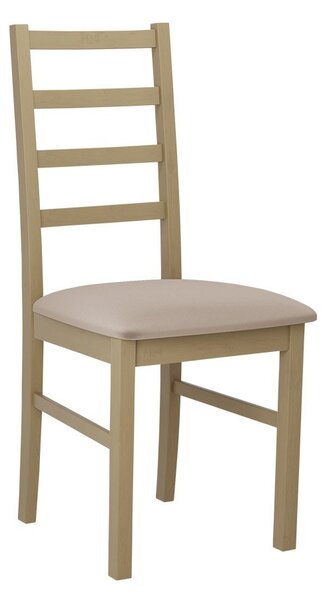 Drevená jedálenská stolička s látkovým poťahom DANBURY 8 - dub sonoma / béžová