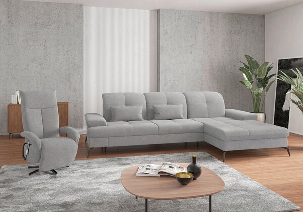 ROHOVÁ SEDAČKA, textil, svetlosivá Sit & More - Sedačky, Online Only