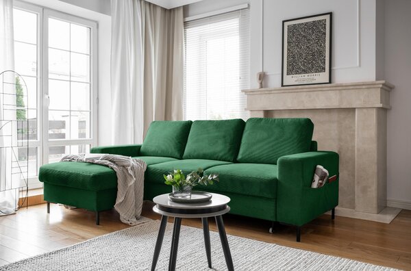 ROHOVÁ SEDAČKA, textil, smaragdovozelená MID.YOU - Sedačky, Online Only