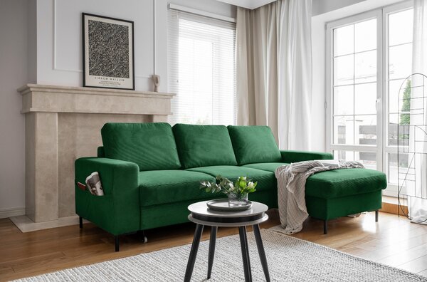 ROHOVÁ SEDAČKA, textil, smaragdovozelená MID.YOU - Sedačky, Online Only
