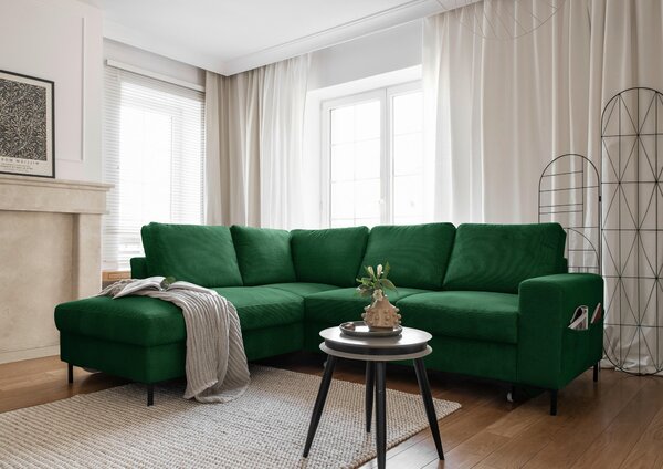 ROHOVÁ SEDAČKA, textil, smaragdovozelená MID.YOU - Sedačky, Online Only