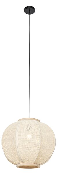 Inteligentné závesné svietidlo prírodná tkanina 48 cm vrátane Wifi G95 - Rob