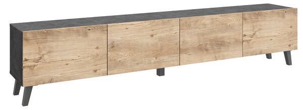 NÍZKA KOMODA, antracitová, farba duba košíčkatého, 190/40/32 cm P & B - TV nábytok, Online Only