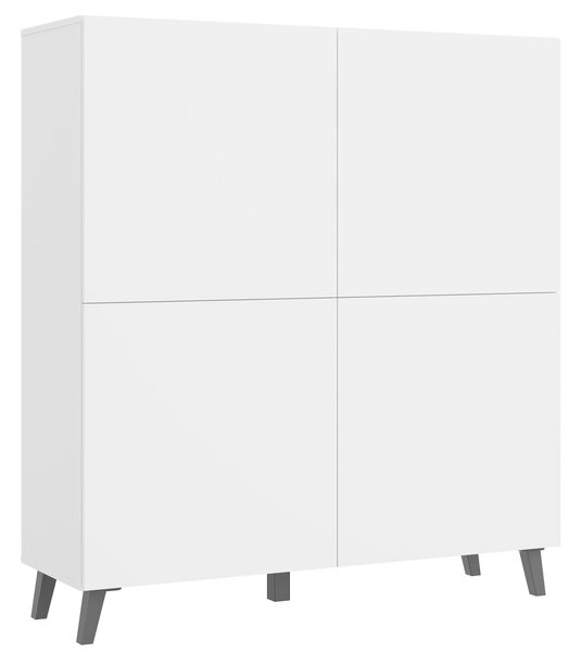VYSOKÁ KOMODA, biela, 120/128/39 cm P & B - Online Only drobný nábytok, Online Only