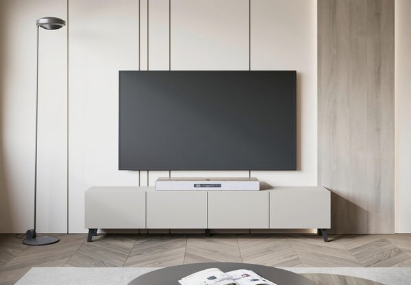 NÍZKA KOMODA, béžová, kašmírová, 190/40/32 cm P & B - TV nábytok, Online Only