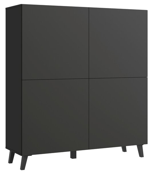 VYSOKÁ KOMODA, čierna, 120/128/39 cm P & B - Online Only drobný nábytok, Online Only