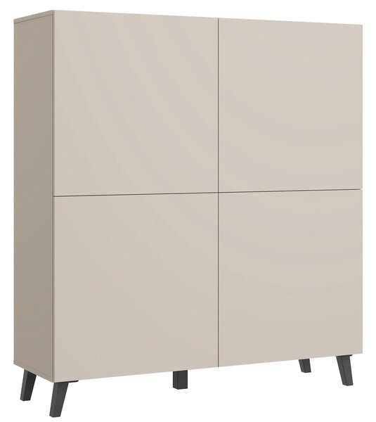 VYSOKÁ KOMODA, béžová, kašmírová, 120/128/39 cm P & B - Online Only drobný nábytok, Online Only
