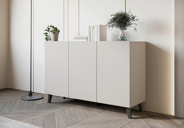 ŠIROKÁ KOMODA, béžová, kašmírová, 120/76/39 cm P & B - Online Only drobný nábytok, Online Only