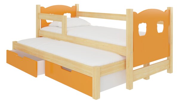 Detská posteľ LAMPOS, 180x75, sosna/oranžová