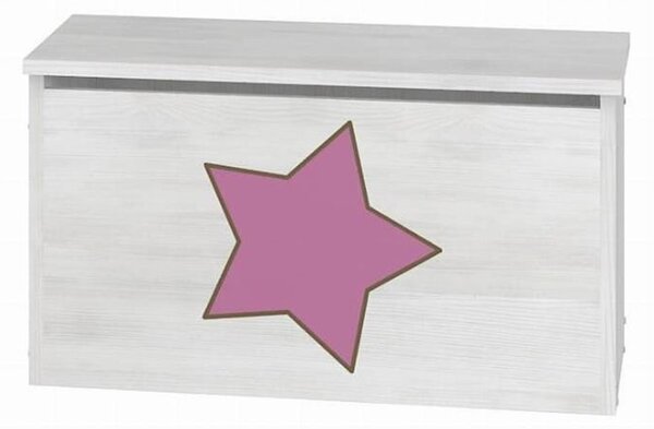 Box na hračky Baby Boo Gravir hviezdička ružová Surf biela
