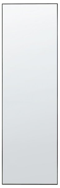 Stojace zrkadlo čierne hliníkový rám 50 x 156 cm obdĺžnikové so stojanom moderný dizajn