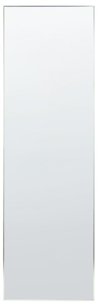Stojace zrkadlo strieborné hliníkový rám 50 x 156 cm obdĺžnikové so stojanom moderný dizajn