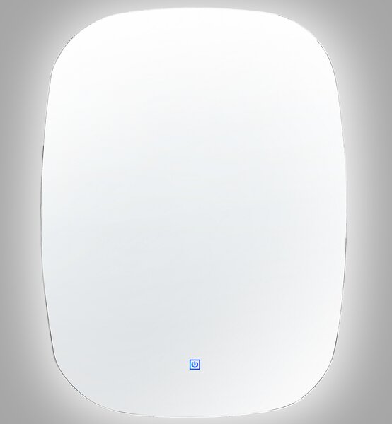 Nástenné kúpeľňové zrkadlo strieborné 58 x 78 cm oválne moderné súčasné kozmetické LED zrkadlo