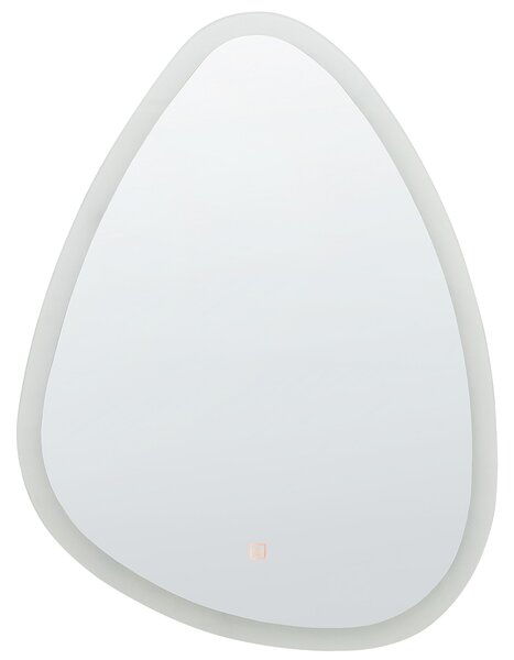 Nástenné kúpeľňové zrkadlo strieborné 58 x 78 cm moderné súčasné kozmetické LED zrkadlo