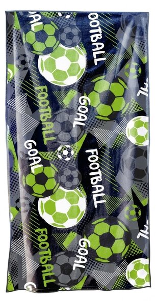 Rýchloschnúca XL plážová osuška GOAL farebná 100 x 180 cm, 100% mikrovlákno