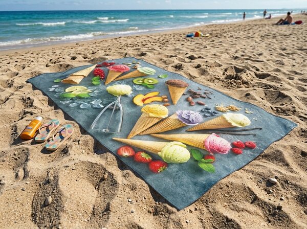 Rýchloschnúca XXL plážová osuška GELATTO farebná 150 x 210 cm, 100% mikrovlákno