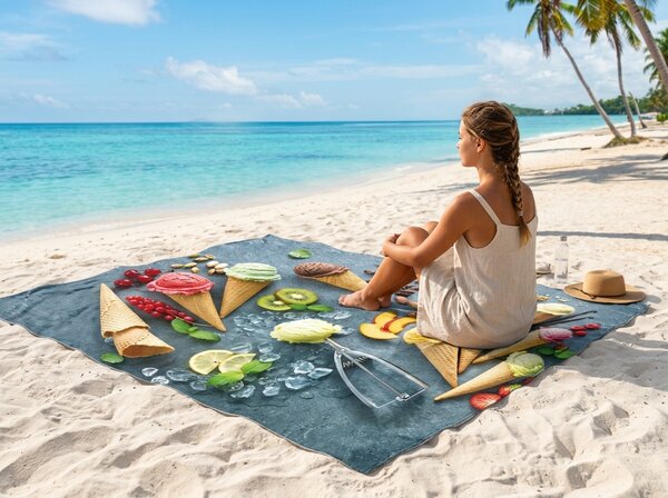 Rýchloschnúca XXL plážová osuška GELATTO farebná 150 x 210 cm, 100% mikrovlákno