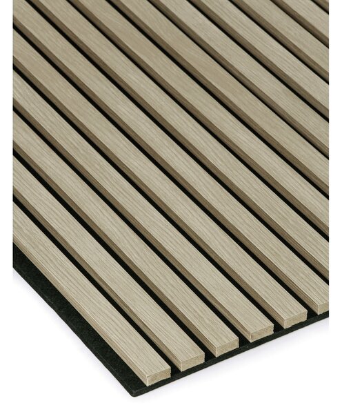 Drevený akustický panel, 2400 x 600 mm, B2BP006, balenie 5 ks, dub morený
