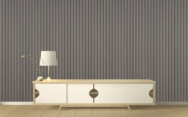 Drevený akustický panel, 2400 x 600 mm, B2BP009, dub grafitový