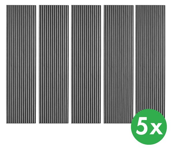 Drevený akustický panel, 2400 x 600 mm, B2BP009, balenie 5 ks, dub grafitový
