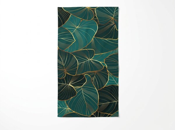 Rýchloschnúca XXL plážová osuška VERDARA zelená 150 x 210 cm, 100% mikrovlákno