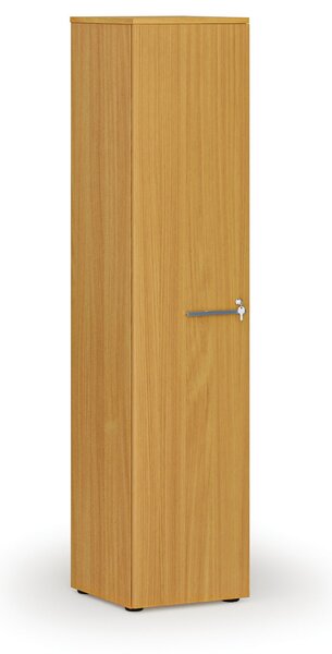 Úzka kancelárska skriňa PRIMO WOOD, 400 x 420 x 1781 mm, buk