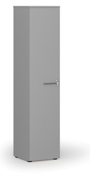 Úzka kancelárska skriňa PRIMO GRAY, 400 x 420 x 1781 mm, sivá