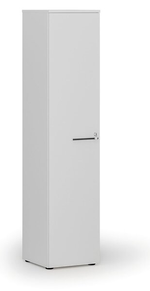 Úzka kancelárska skriňa PRIMO WHITE, 400 x 420 x 1781 mm, biela