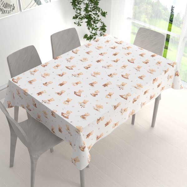 Biante Detský bavlnený obdĺžnikový obrus Sandra SA-732 Medvedie bábätká na bielom 50x100 cm