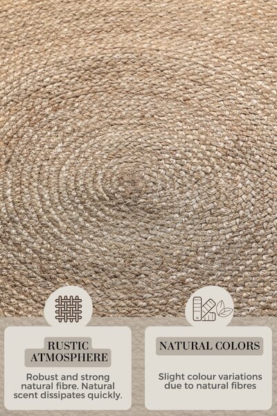 Hanse Home, Kusový koberec Jute Braided 106006 Grey Brown kruh, 100x100 (priemer) kruh, hnedá, chodba / predsieň