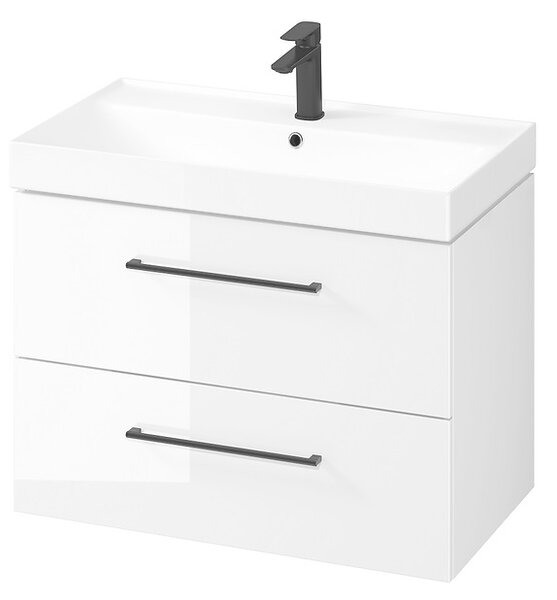 Cersanit Larga, závesná umývadlová skrinka 80cm, biela lesklá, S932-073
