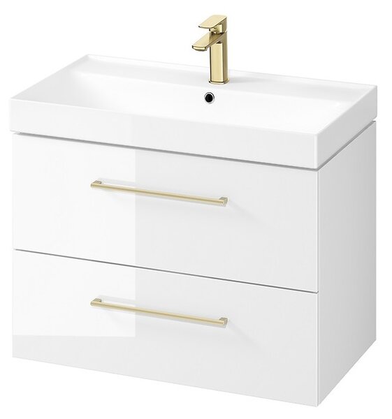 Cersanit Larga, závesná umývadlová skrinka 80cm, biela lesklá, S932-073