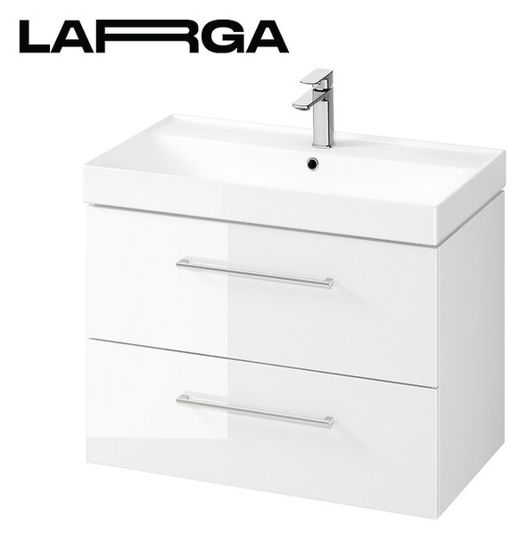 Cersanit Larga, závesná umývadlová skrinka 80cm, biela lesklá, S932-073