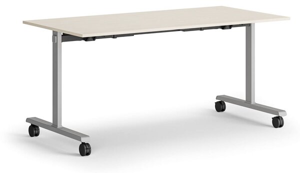 Mobilný stôl MATCH, 160x80 cm, sivá podnož, breza