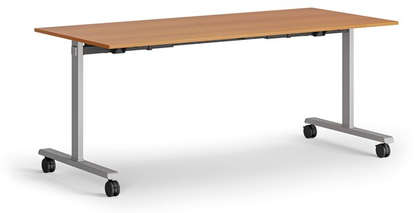 Mobilný stôl MATCH, 180x80 cm, sivá podnož, čerešňa