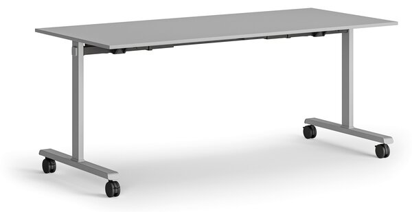 Mobilný stôl MATCH, 180x80 cm, sivá podnož, sivá