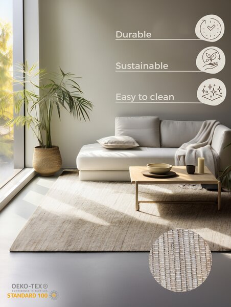 Hanse Home , Kusový koberec Handloom 105962 Dhaka Grey Brown, 60x90, béžová, chodba / predsieň