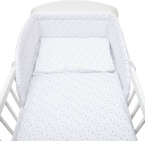3-dielne posteľné obliečky New Baby 90/120 cm biele sivé hviezdičky, Vhodnosť: Pre všetkých