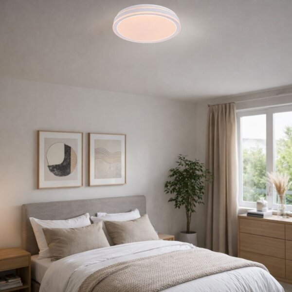 Rabalux 71413 - LED stmievateľné stropné svietidlo CORLET, 23 W/230 V, 3000-6500 K (nastaviteľná teplota farby), priemer 38,5 cm, biela, s diaľkovým ovládaním