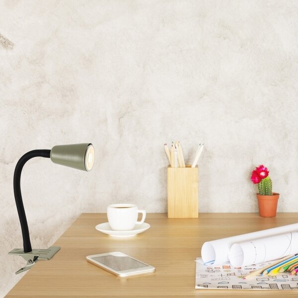 Rabalux 74092 - Stolná lampa s klipom ALDO 1xGU10/7W/230V khaki